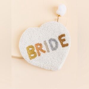 Heart-Shaped Bride Beaded Clutch